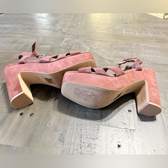 Splendid Piper Burgundy Suede Platform Sandals W10 - Picture 2 of 4